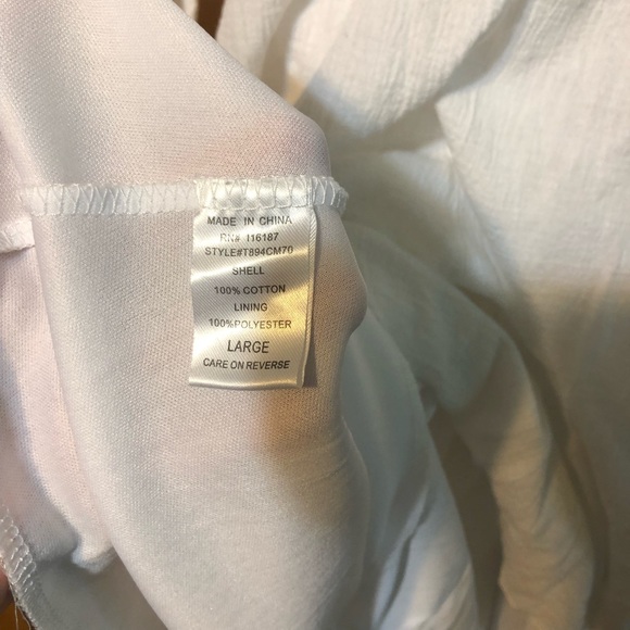 Pretty White Cotton Dress by Violet in Size Large - Picture 5 of 7